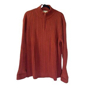 Vintage Wilke Rodriguez Ribbed Mockneck ¼ Zip Sweater Women’s XL Rust Y2K Street